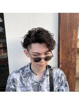 サンズ 梅田(SUNS)&nbsp;波巻スパイラルパーマかきあげ風アップバング