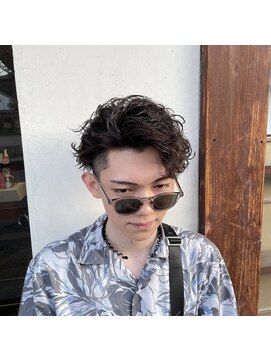 サンズ 梅田(SUNS) 波巻スパイラルパーマかきあげ風アップバング