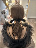 ポニーテールヘアセット