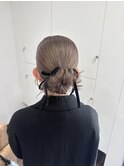 大人可愛いアップスタイル☆リボンアクセント