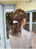* 婚礼に!もこもこハーフアップ