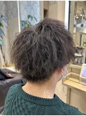 王道メンズショート☆無造作ツイストパーマセンターパート