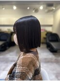 20代30代40代美髪ツヤサラボブストレートダークアッシュ