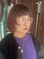 アヴァンス 天王寺店(AVANCE.) ショートウルフレイヤー×ピンクベージュ