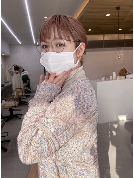 アム(am) 切りっぱなしボブグレージュボブミルクティーベージュボブ