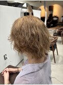 シアベージュウルフレイヤーフェイスラインカット