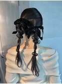 【ツインポニーテール】結婚式/銀座/ヘアセット/アレンジ
