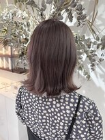 ベルム(Belme)&nbsp;髪質改善カラーラベンダーグレージュ切りっぱなしくびれボブ