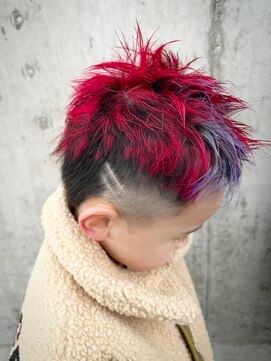 デザイニングヘアードゥ(designing hair Deux) キッズ派手髪マレットヘア 【キッズカット/キッズカラー】