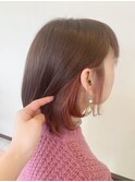 20代30代40代ストレートインナーカラー春色ピンク美肌