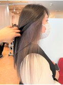 インナーカラー　韓国風　グレー×ブラック　