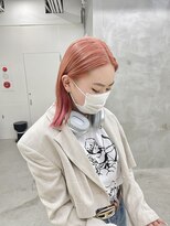 ソーコ 渋谷(SOCO)&nbsp;コーラルピンクオレンジカラーケアブリーチダブルカラー髪質改善