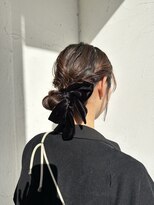 ジュエ ヘアー デザイン(Jue hair design)&nbsp;ベロアリボンシニョンヘアセット