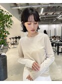 #黒髪パーマボブ