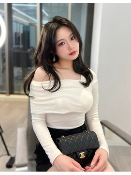 ラル 立川(lar) 前髪なしオリーブ_黒髪ボブルフネビージュ小顔ワンレン