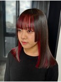 ロング美髪インナーカラー韓国ヘア顔周りレイヤー☆
