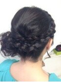 編み込みヘアセットスタイル