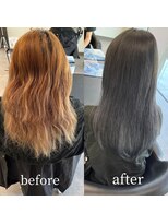 ガルボヘアー 桟橋店(garbo hair)&nbsp;ブリーチオンカラー グレーカラー 色落ちまで楽しめるカラー