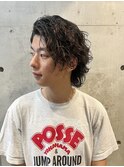 サーフカールロン毛ミディアム西海岸色気イケメンスタイル