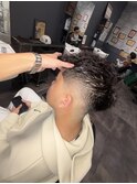 フェザーパーマサーフカール刈り上げセンターパートR