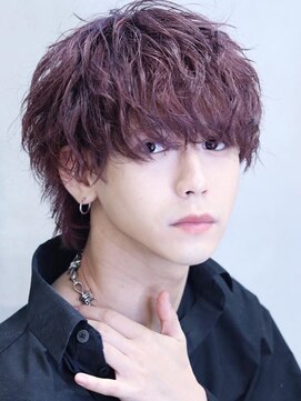 コンフィデンス 新宿3rd(confidence) メンズピンクブラウンカラーツイストスパイラルパーママッシュ