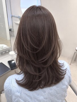 オーレン 横浜(oren) レイヤーカット×ミルキーベージュ