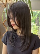 トップヘアー スパアンドリラクゼーション 安城(spa&relaxation)&nbsp;安城顔周りレイヤーロングヘアウルフカットアッシュブラウン30代