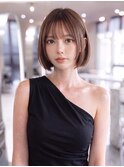 ワンレンボブ＊透けバング＊ベージュブラウン【ハバナ渋谷】