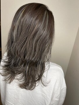 フロート 小阪店(float) アッシュグレー_マロンベージュ Aラインボブ かきあげ