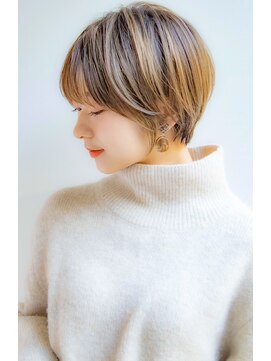 ロンド 銀座(Lond) 小顔ネビージュ黒髪秋色透明感カラーワンネンボブルフ【銀座】