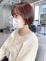 カフ(CAF)&nbsp;【CAF 照下 丸みボブ×チェリーレッド】