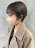 ベージュショート_外ハネボブセクションカラー_ba380101