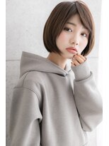 アッシュミルクティーナチュラル小顔前下がりマニッシュボブb1