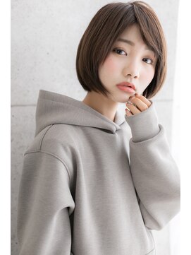 ミック 日暮里店(miq) アッシュミルクティーナチュラル小顔前下がりマニッシュボブb1
