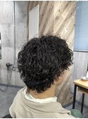 波巻きスパイラルプードルパーマウルフ名古屋栄メンズヘアカット