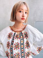 メーヴェ(Mowen) mowen 南堀江 ボブ×メルティーベージュ×艶髪×軽めバング