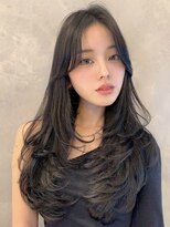 トルネード(TORNADO)&nbsp;ワンホンヘア レイヤーカット 黒髪カット中韓ヘア S1218