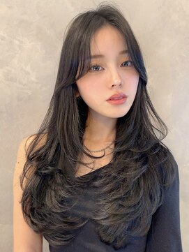 トルネード(TORNADO) ワンホンヘア レイヤーカット 黒髪カット中韓ヘア S1218