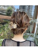 結婚式/お呼ばれ華やかシニヨンアレンジ