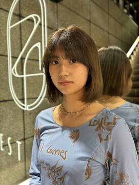 ゼスト フィーノ(ZEST fino) 小顔に見える顔周り+ワンレンボブ+秋オリーブベージュ