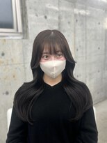 エヌアイ オモテサンドウ(ni omotesando) ダークブラウン 透明感カラー ワンホンヘア 顔周りカット