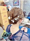【ヘアセット】 銀箔×パールの映えシニヨン /茅ヶ崎/ヘアセット