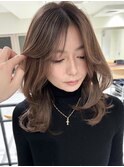 レイヤーカット白髪ぼかしハイライトダブルカラーインナーカラー