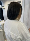 福山美容室caary インナーカラーオリーブグレージュくびれボブ