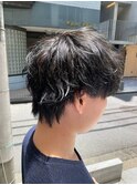 ブルーブラック/メンズショート/マッシュウルフ
