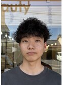 シャドウパーマツイストスパイラルマッシュツーブロック刈り上げ