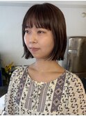 前髪あり 顎ラインボブ ナチュラル外ハネボブ