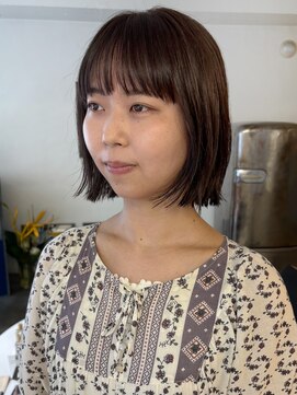 マカロニコースト(macaroni coast) 前髪あり 顎ラインボブ ナチュラル外ハネボブ