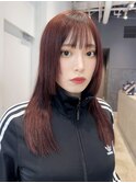 前髪カットロング顔周りレイヤー似合わせカット_F51219