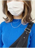 フェイスフレーミングハイトーンベージュ韓国風くびれミディアム